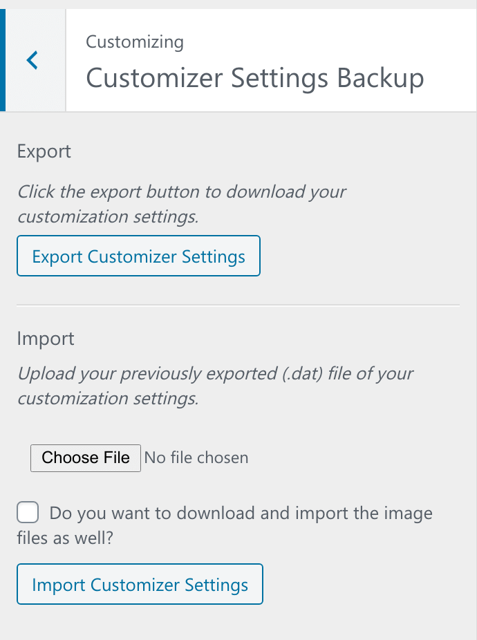 Labinator Customizer Settings Backup - Screenshot