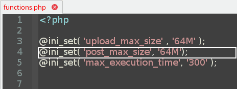 Increase Post Max Size - Theme Functions