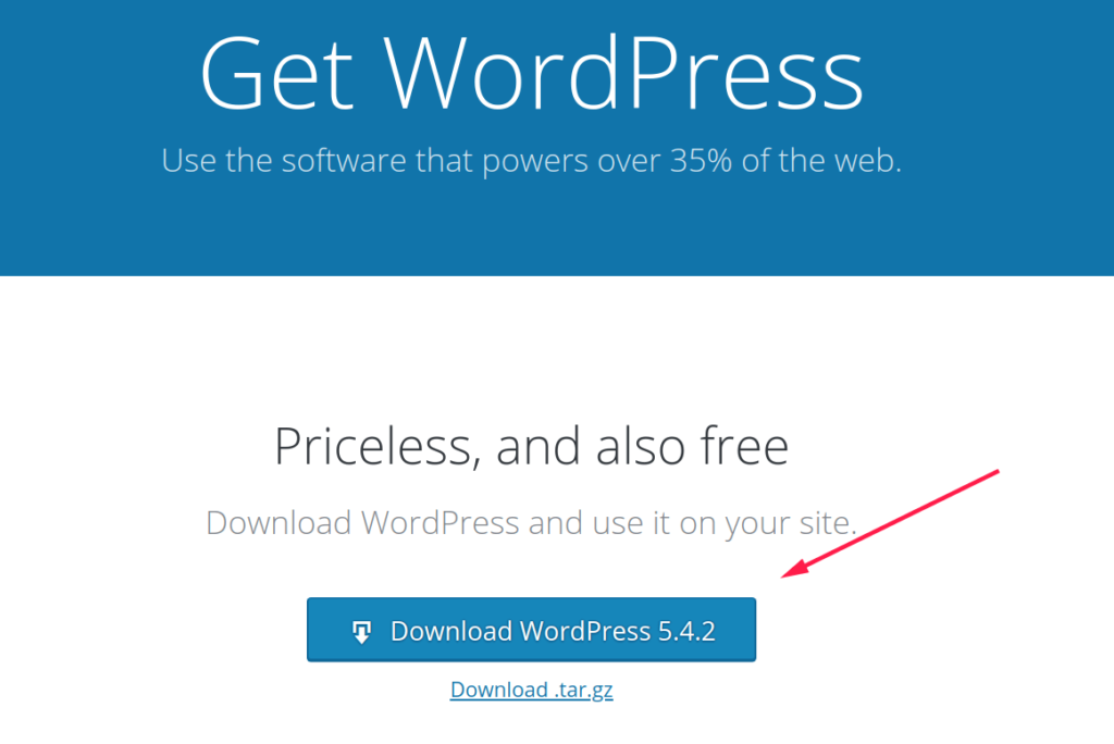 Download WordPress from the official website