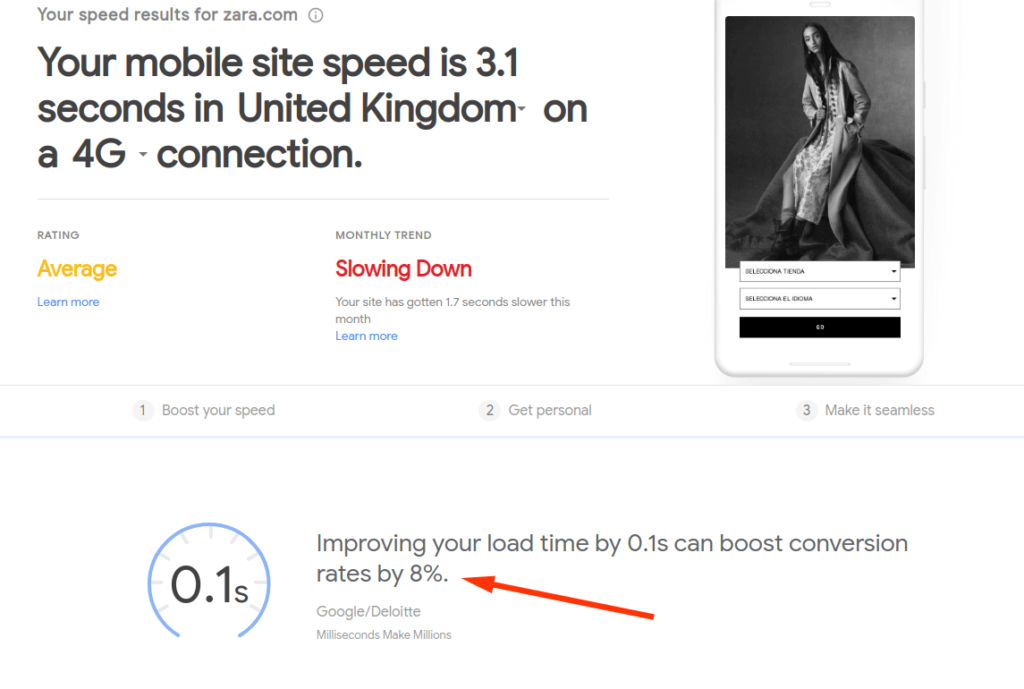 Mobile site speed