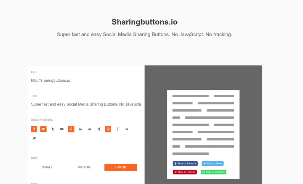 Sharing button